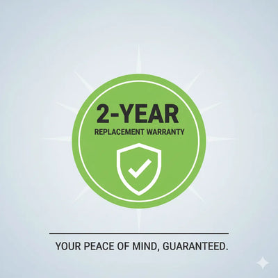 2-year replacement warranty included