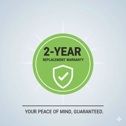 2-year replacement warranty included